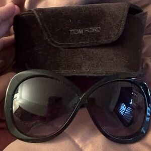 Tom Ford Black Sunglasses with Brown Case